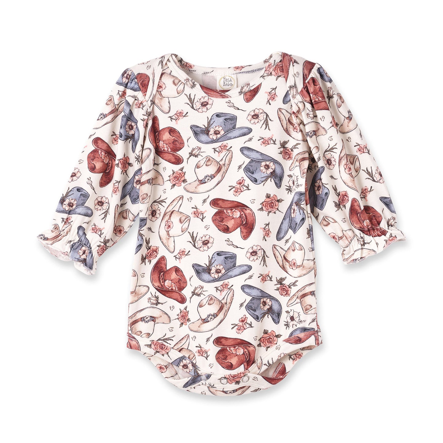 Wildflower Rodeo Cowgirl Baby Bodysuit | Soft Bamboo Long-Sleeve One-Piece