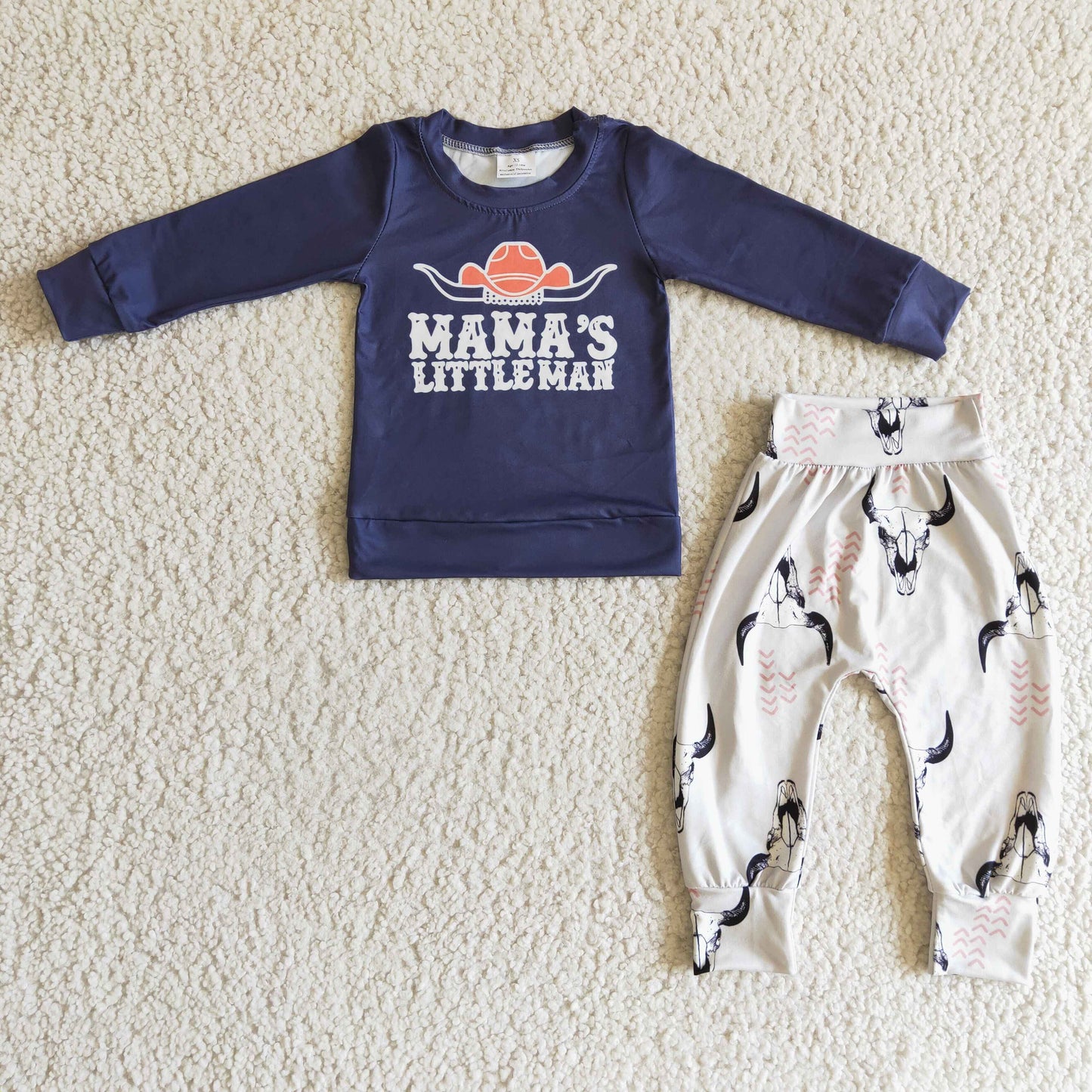 Mama's Little Man Western Cowboy Baby Outfit