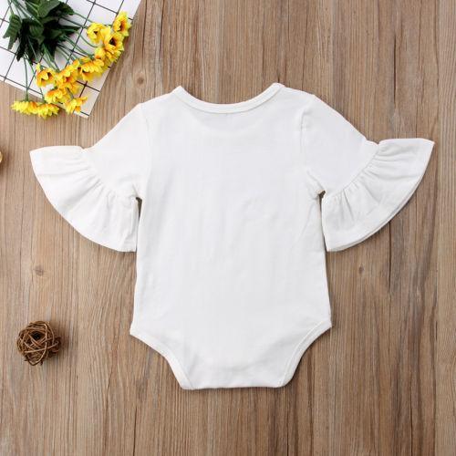 Baby Girl Flared Sleeve Bodysuit – Soft Cotton Snap Onesie