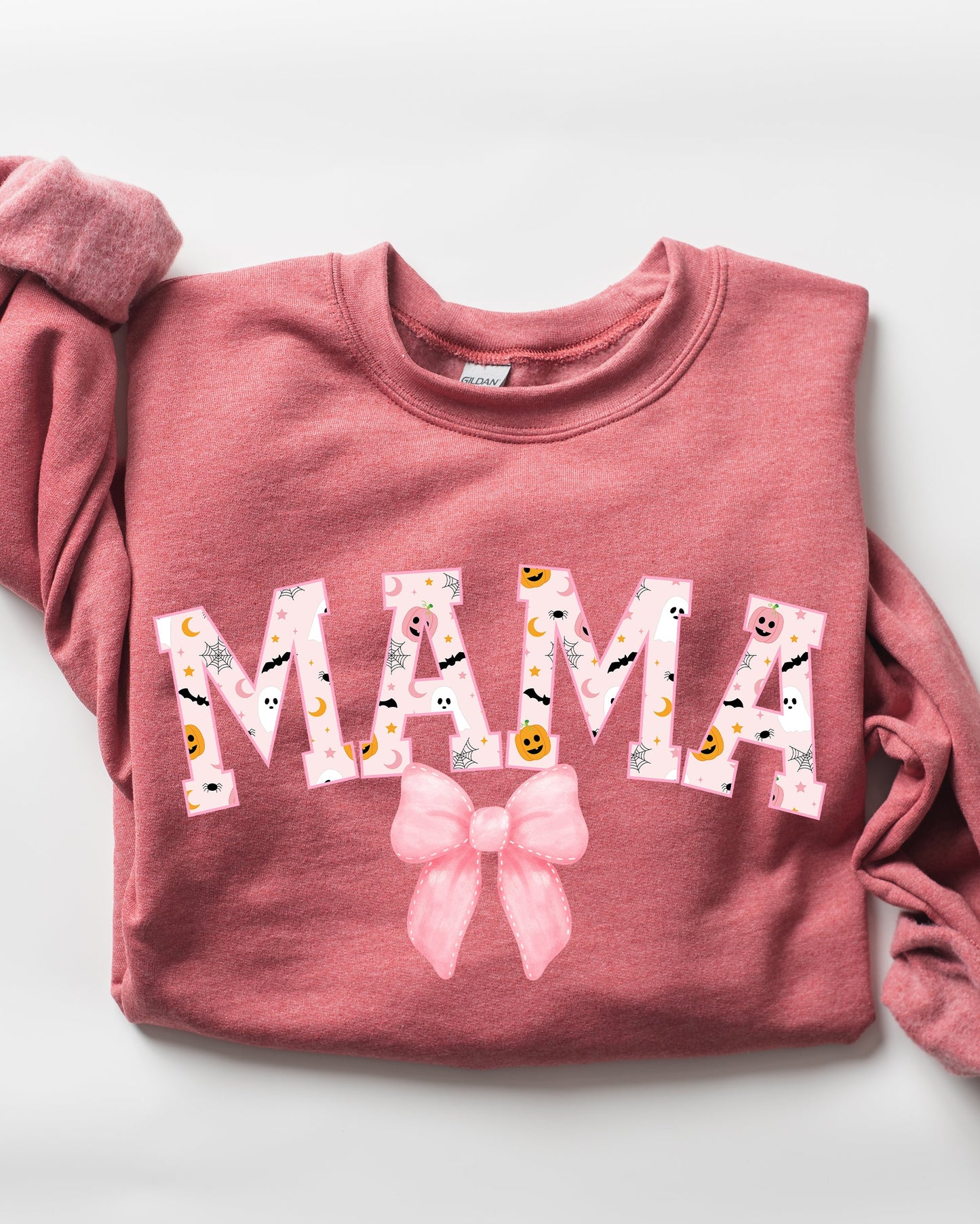 Halloween Mama Sweatshirt | Coquette Ribbons & Bows Fall Graphic