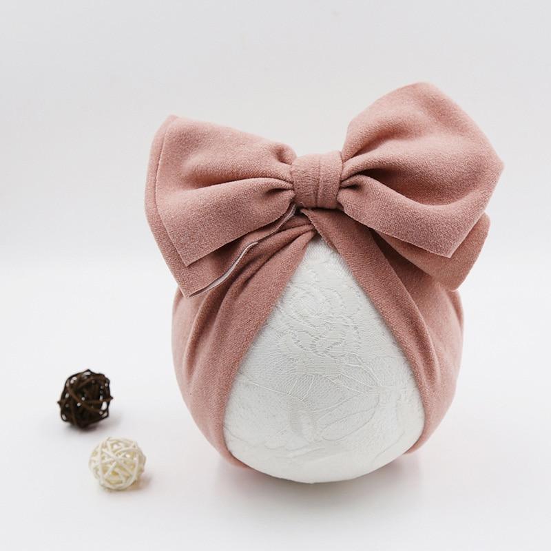 Baby Girl Bow Knot Turban Hat | Soft Newborn Beanie Cap for 4–24 Months