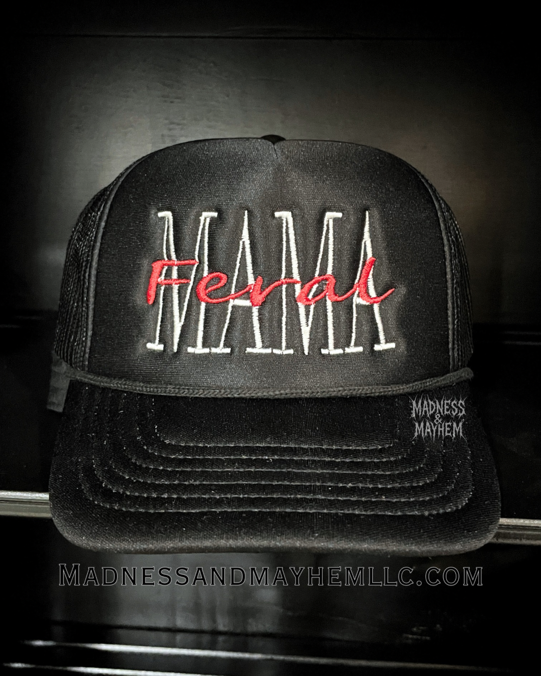 Feral Mama Embroidered Trucker Hat | Funny Hat for Moms