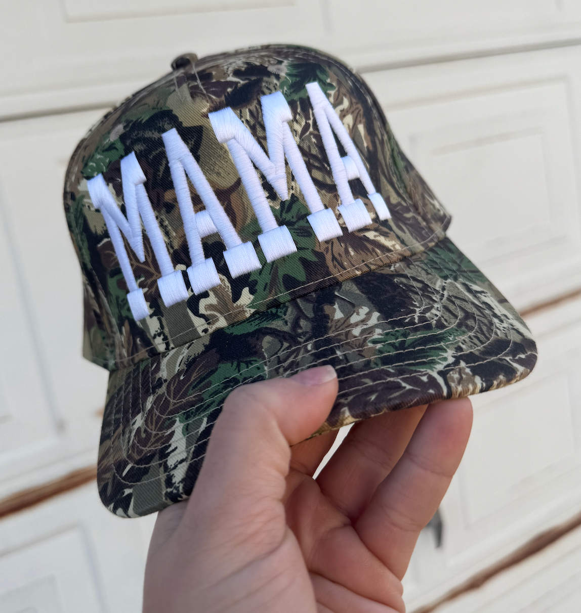 Mama Camo 3D Embroidered Hat | Adjustable Cap for Moms