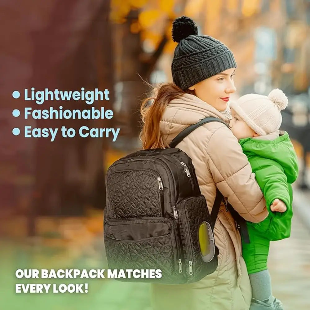 Baby on the Go Diaper Bag Backpack – Black