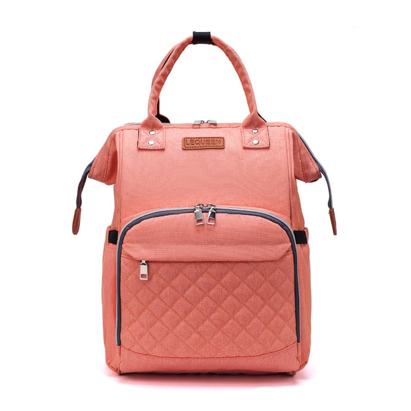 Lequeen Large Diaper Bag Backpack with USB Charging Port – Multifunctional Mommy Travel Bag
