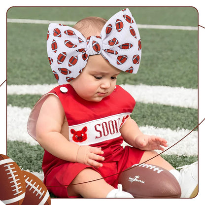 7'' Baby Girls Headbands Football Sports Bow Wide Headbands Hairbands Game Day Sports Hair Accessories Gift for Newborn Infant Toddlers Kids