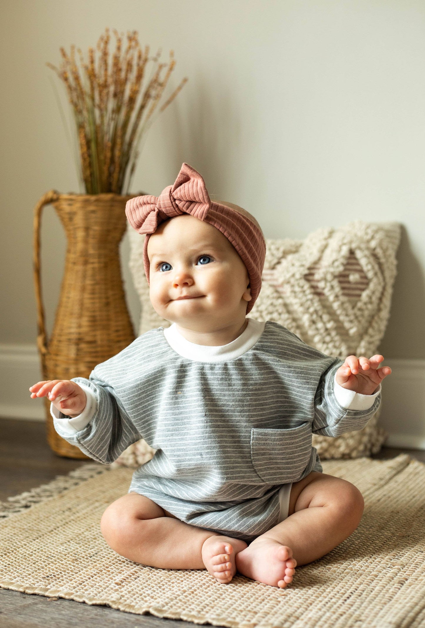 Baby Organic Cotton Long Sleeve Oversized Bubble Romper