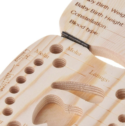 Wooden Baby Tooth Organizer Box | Deciduous Teeth Keepsake Storage