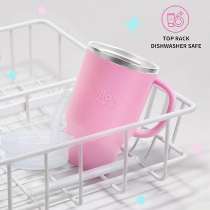 Sippy Cups for Toddlers 1-3, Spill-Proof 9Oz Stainless Steel Toddler Tumbler with Handle, Leak‑Proof Baby Straw Cups, My First Tumbler, Birthday Gifts for 1 Year Old Girls Boys, Bpa-Free, 2 Pack