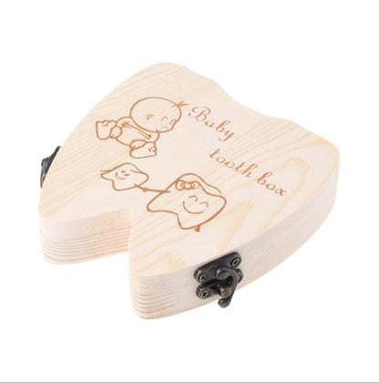 Wooden Baby Tooth Organizer Box | Deciduous Teeth Keepsake Storage