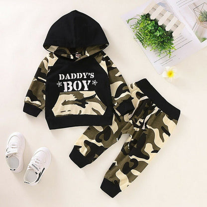 Daddy's Boy Camo Outfit | Baby Boy Hoodie & Jogger Set