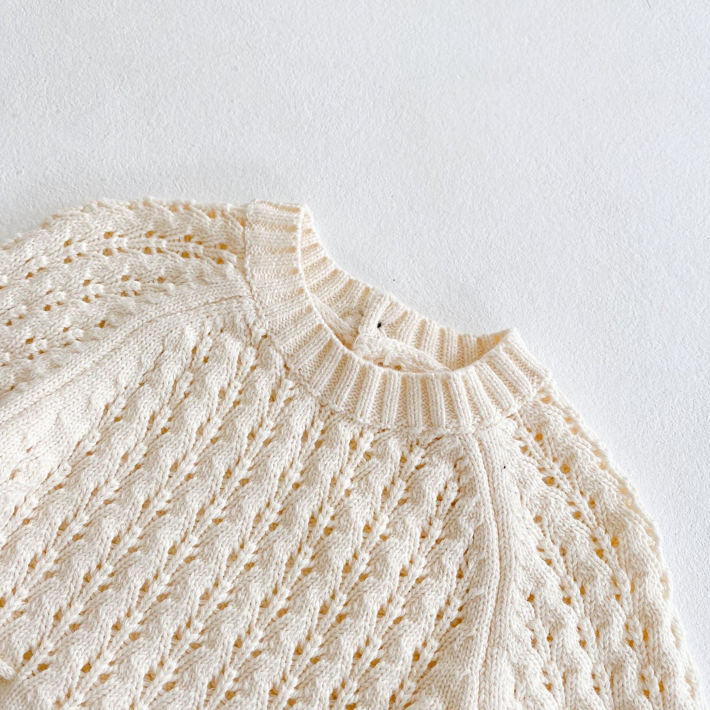 Baby Girl Knit Long-Sleeve Dress with Hollow Waist Detail