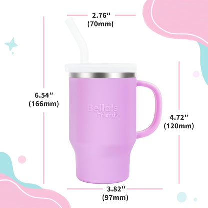 Sippy Cups for Toddlers 1-3, Spill-Proof 9Oz Stainless Steel Toddler Tumbler with Handle, Leak‑Proof Baby Straw Cups, My First Tumbler, Birthday Gifts for 1 Year Old Girls Boys, Bpa-Free, 2 Pack