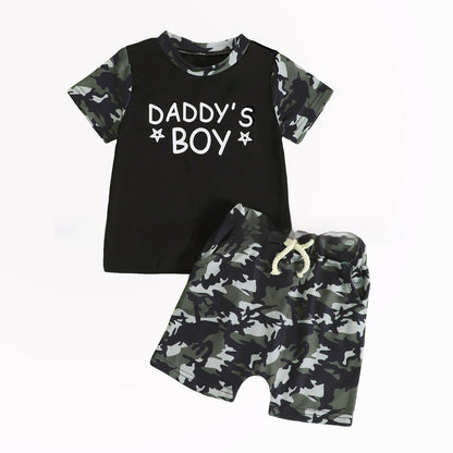 Boys' Camo Print T-Shirt & Shorts Set (2-Piece)