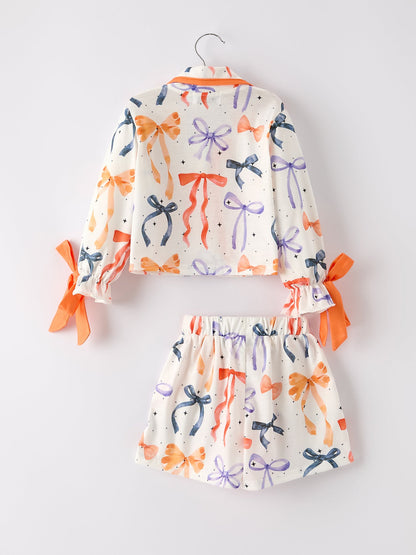 Halloween Mommy & Me Bow Print Pajama Set