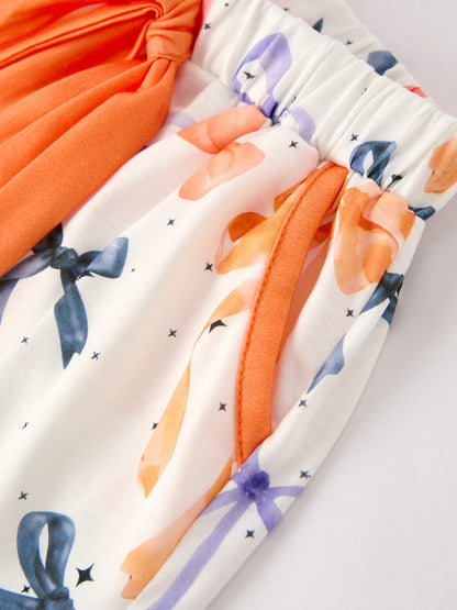 Halloween Mommy & Me Bow Print Pajama Set