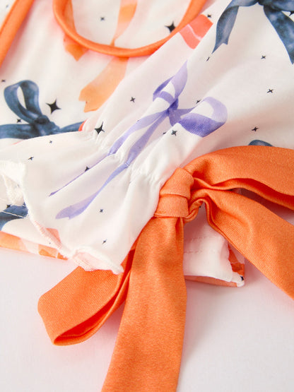 Halloween Mommy & Me Bow Print Pajama Set