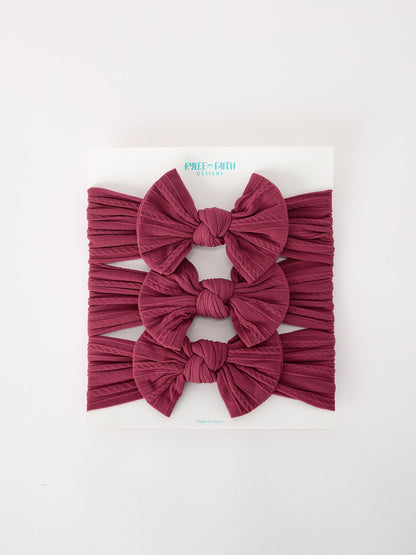 Baby Girl Bow Headband Set of 3 – Matching Same Color