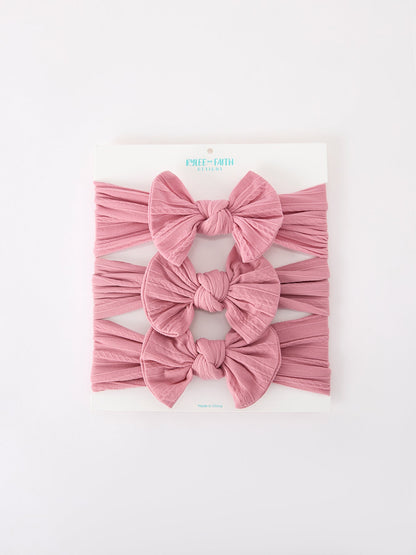 Baby Girl Bow Headband Set of 3 – Matching Same Color