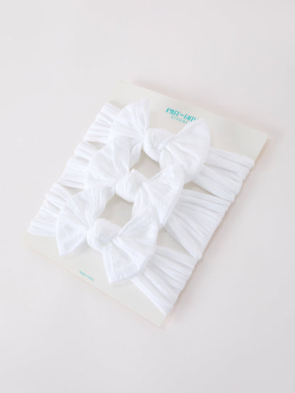 Baby Girl Bow Headband Set of 3 – Matching Same Color