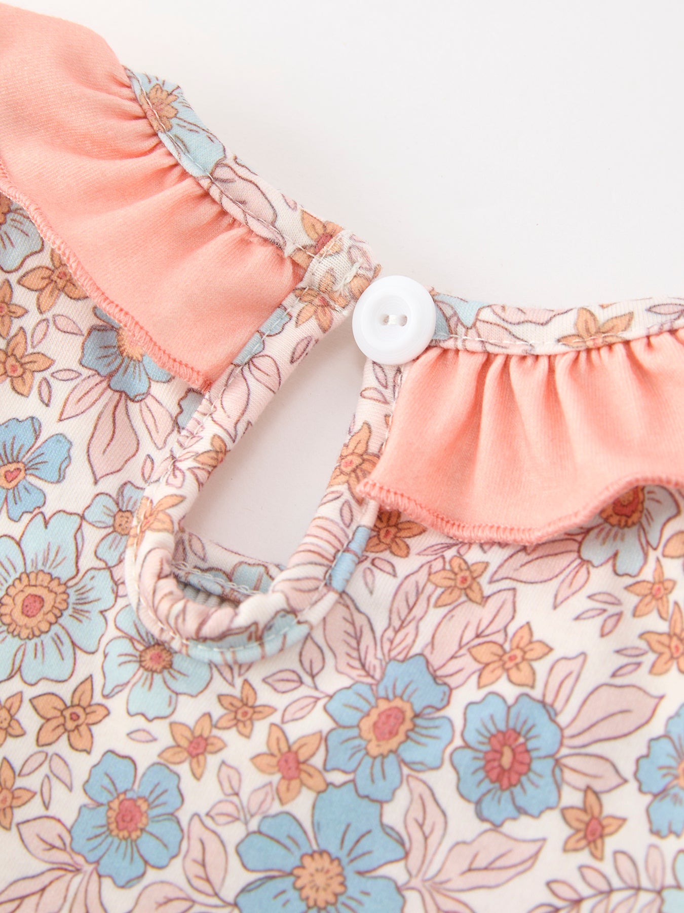 Girls Fall Floral Smocked Ruffle Neck Bow Dress | Boutique Style