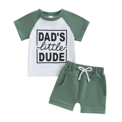 Boys' Letter Print Short-Sleeve Top & Shorts Set