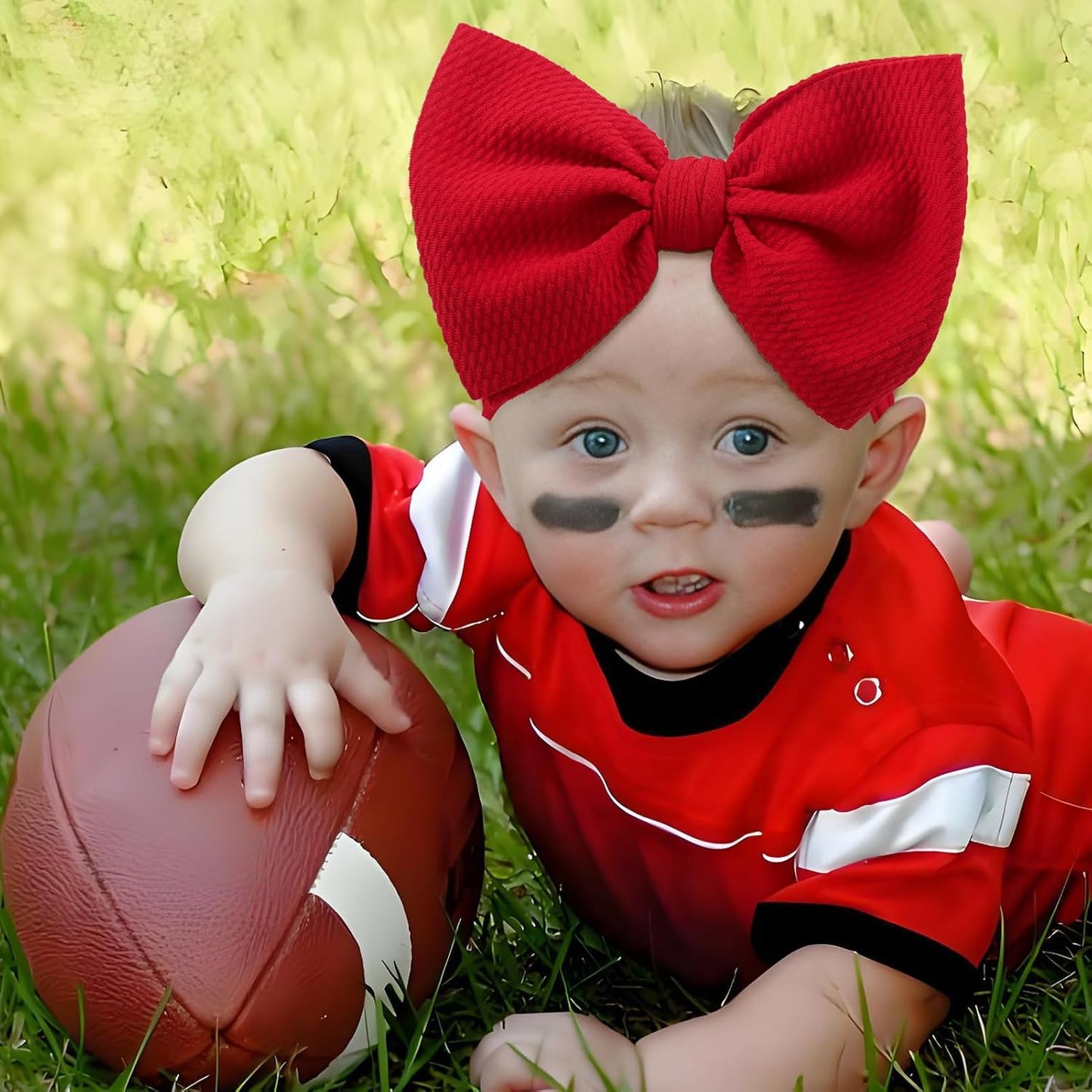 Baby Girl Football Outfit Sports Headbands for Girls Hair Bows Super Bowl Hair Accessories Newborn Toddler Headband Football Baby Clothes