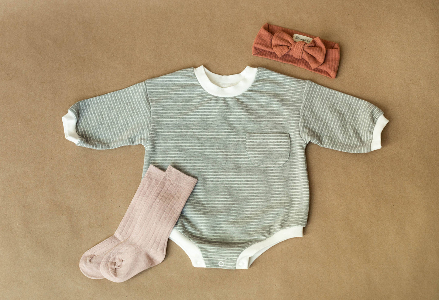Baby Organic Cotton Long Sleeve Oversized Bubble Romper
