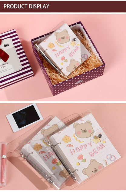 Baby Polaroid Photo Album | Cute Bear Scrapbook for Newborn & Family Memories