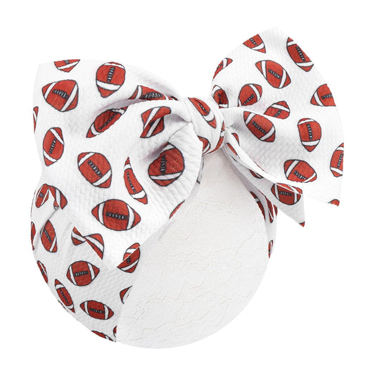 7'' Baby Girls Headbands Football Sports Bow Wide Headbands Hairbands Game Day Sports Hair Accessories Gift for Newborn Infant Toddlers Kids