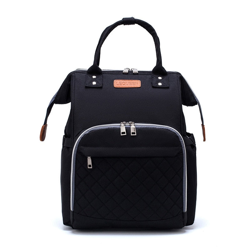 Lequeen Large Diaper Bag Backpack with USB Charging Port – Multifunctional Mommy Travel Bag