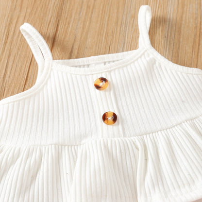 Girls Floral Spaghetti Strap Top & Flared Pants Set | Cotton Summer 2-Piece Outfit