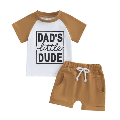 Boys' Letter Print Short-Sleeve Top & Shorts Set