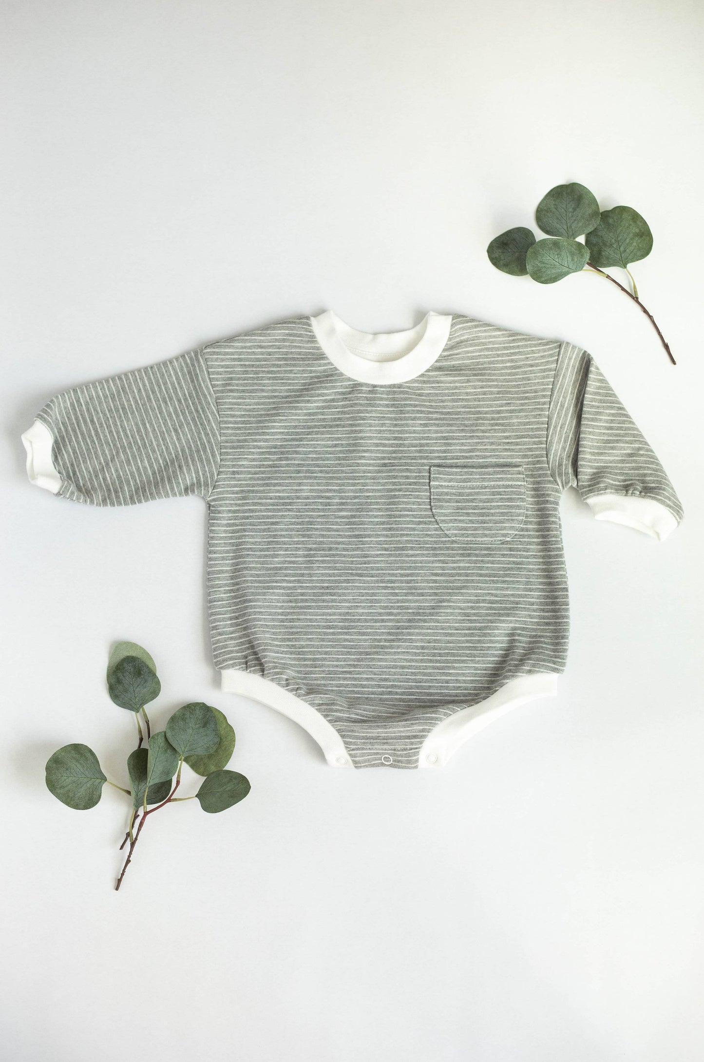 Baby Organic Cotton Long Sleeve Oversized Bubble Romper