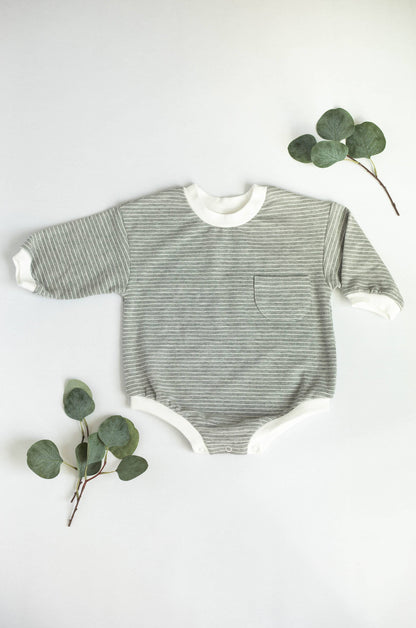 Baby Organic Cotton Long Sleeve Oversized Bubble Romper