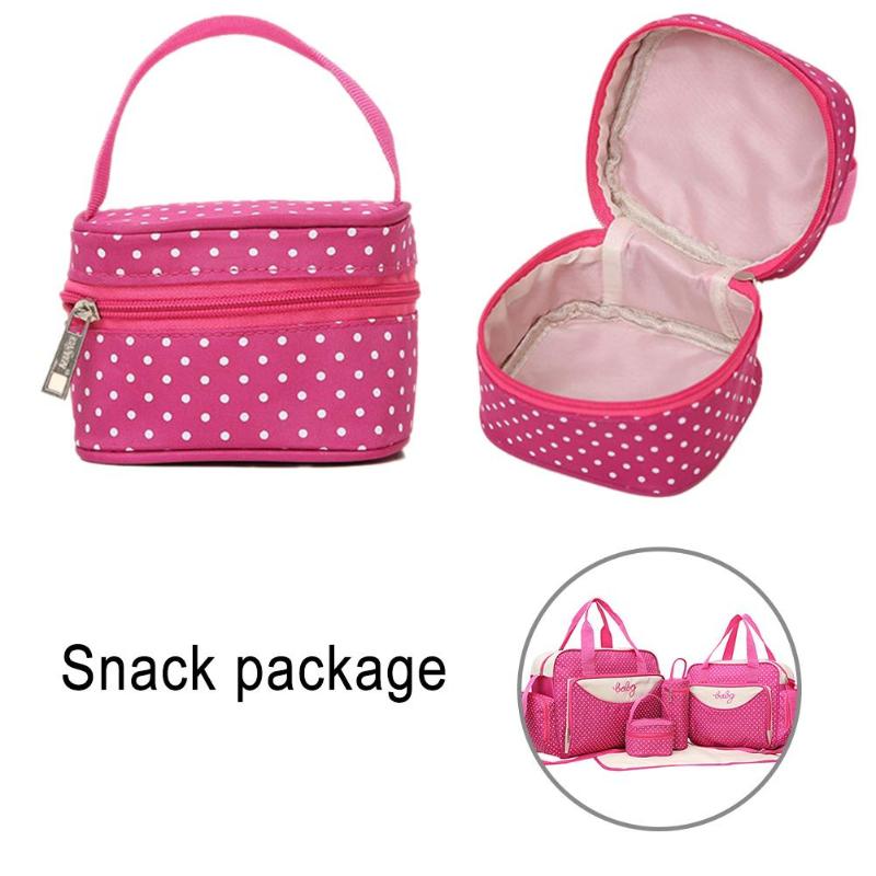 5-Piece Mommy Diaper Bag Set – Large Handbag, Stroller Bag, Bottle Holder & Changing Pad