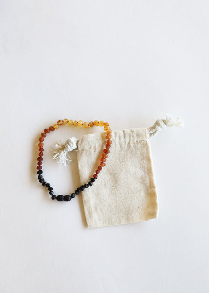 Raw Ombre Baltic Amber Baby Teething Necklace – Handmade Genuine Baltic Amber Jewelry