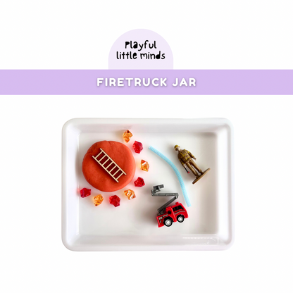 Firetruck Sensory Playdough Jar – Fire Rescue Play Kit for Toddlers & Kids