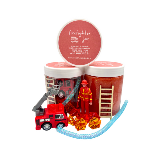 Firetruck Sensory Playdough Jar – Fire Rescue Play Kit for Toddlers & Kids