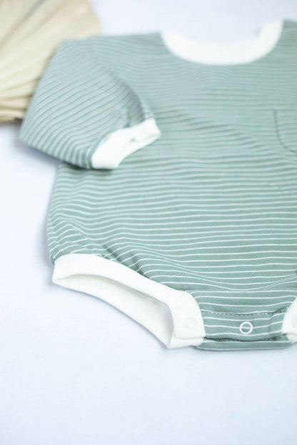 Baby Organic Cotton Long Sleeve Oversized Bubble Romper