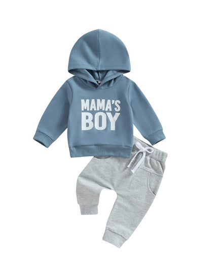 Boys' Letter Print Hoodie & Jogger Pants Set (2-Piece)