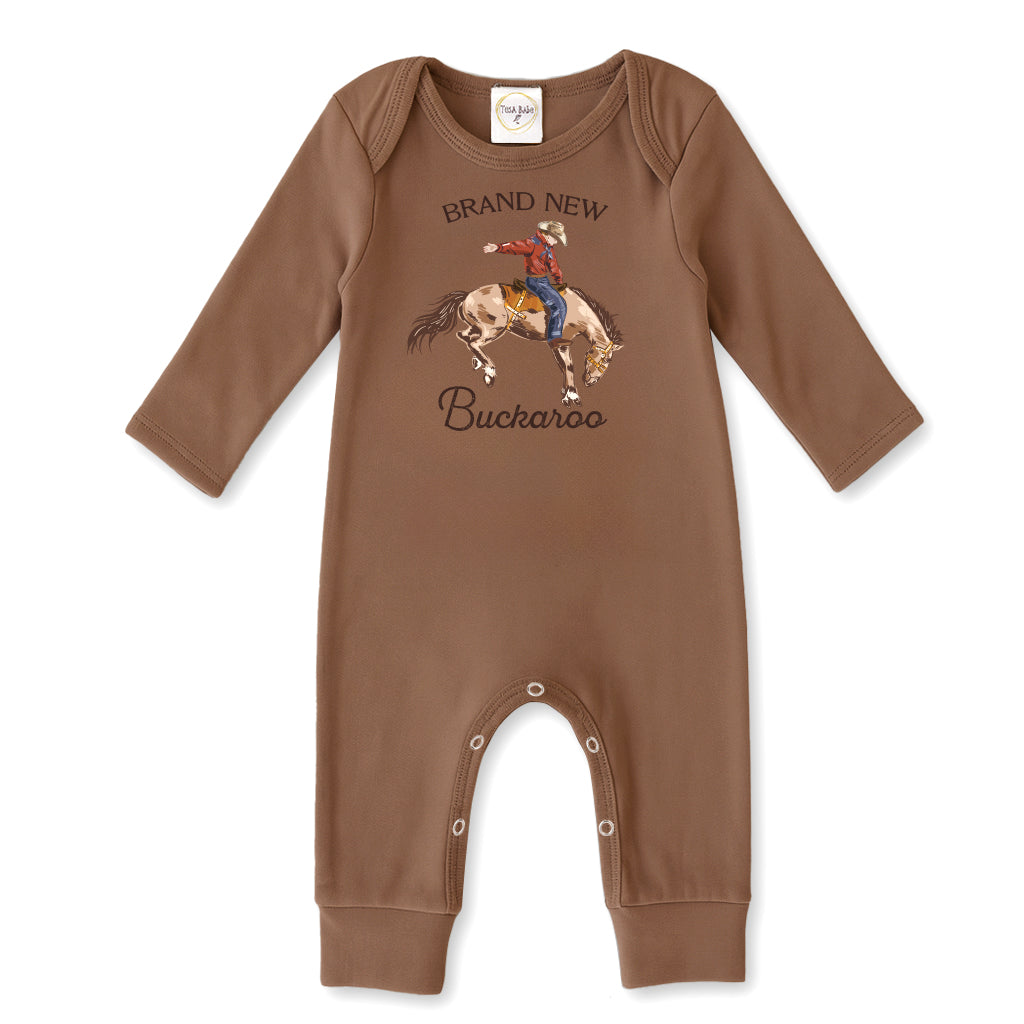 Baby Boy Western Cowboy Cotton Rib Romper | New Buckaroo