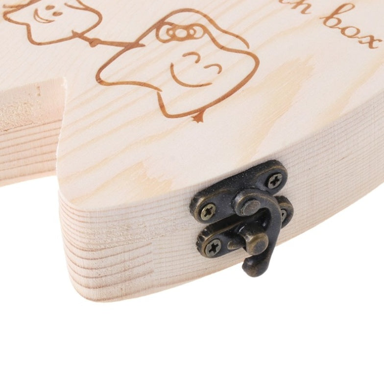 Wooden Baby Tooth Organizer Box | Deciduous Teeth Keepsake Storage