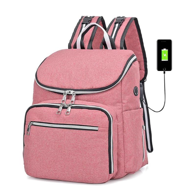 Waterproof Maternity Diaper Bag Backpack with USB Port – Large Capacity Mummy Bag