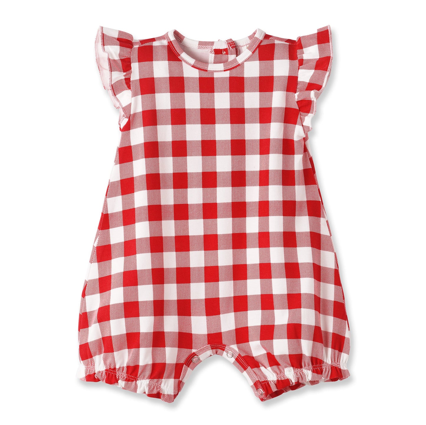 Baby Girls Picnic Plaid Bamboo Bubble Romper