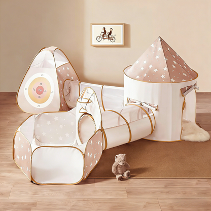 Tiny Land® Discovery 5-in-1 Kids Play Tunnel – Foldable Indoor Crawl Tunnel for Toddlers