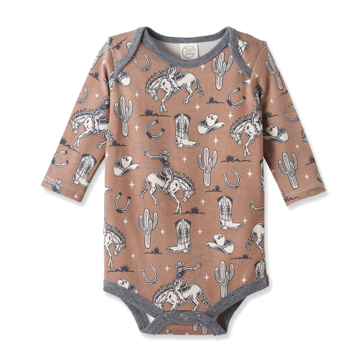 Wild Wrangler Western Bodysuit | Baby Boy Cowboy Bamboo Snap Onesie