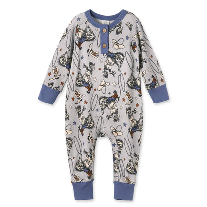 Western Cowboy Rodeo Baby Romper | Soft Bamboo Henley