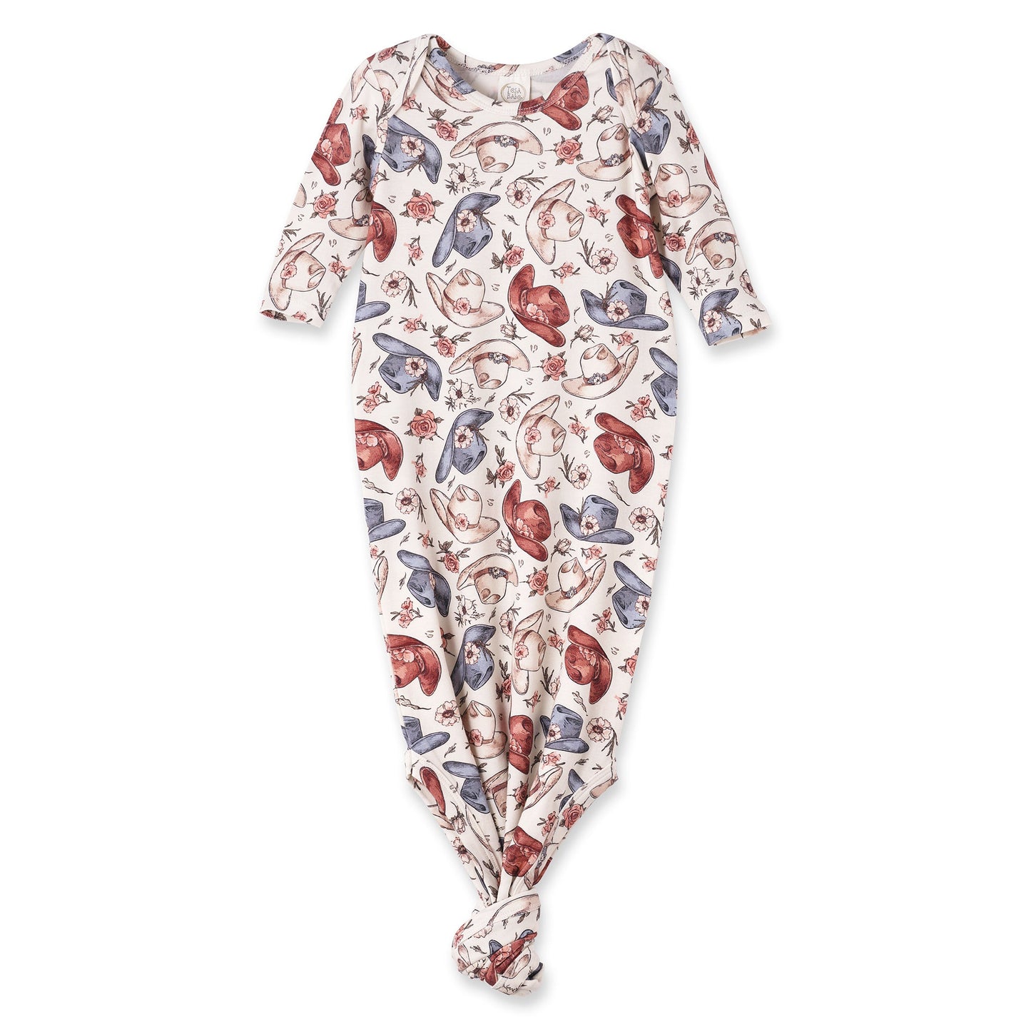 Wildflower Rodeo Newborn Gown | Bamboo Cowgirl Knotted Layette for Baby Girls