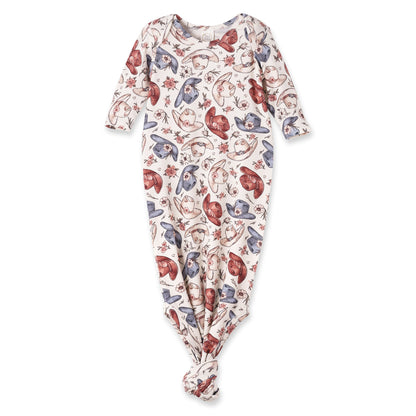 Wildflower Rodeo Newborn Gown | Bamboo Cowgirl Knotted Layette for Baby Girls